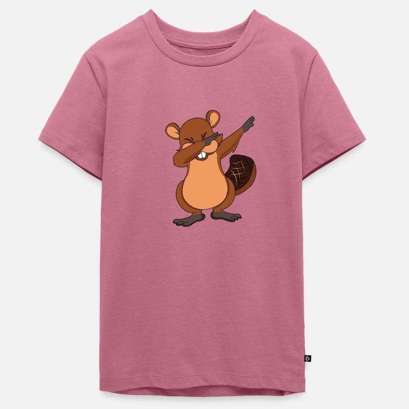 Dabbing beaver Bieber Dab dance - T-shirt Premium bio Ado - mauve
