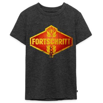 Fortschritt DDR Kombinat Landmaschinen Retro - Teenager Premium Bio T-Shirt - Anthrazit meliert - Vorne - AI Model Teenager Male light (155cm)