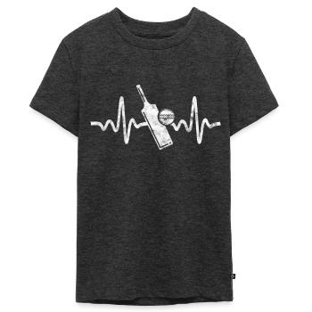 Cricket - Cricket Game - Teenager Premium Organic T-Shirt - heather anthracite - Front - AI Model Teenager Male light (155cm)