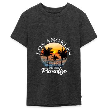 Los Angeles - Teenager Premium Bio T-Shirt - Anthrazit meliert - Vorne - AI Model Teenager Male light (155cm)