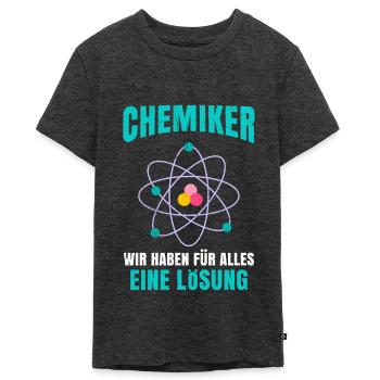 Chemie - Teenager Premium Bio T-Shirt - Anthrazit meliert - Vorne - AI Model Teenager Male light (155cm)