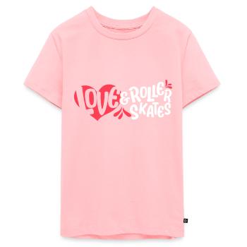Rollschuhlaufen Liebe & Rollschuhe Rollerskate - Teenager Premium Bio T-Shirt - Rosa - Vorne