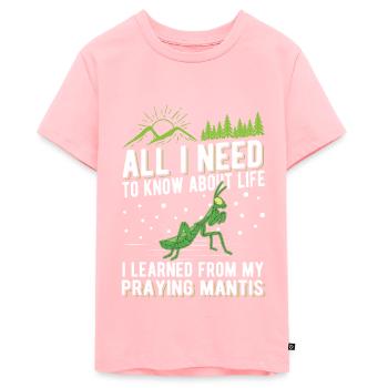 Gottesanbeterin Mantis Fangschrecke - Teenager Premium Bio T-Shirt - Rosa - Vorne