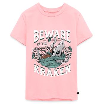 Méfiez-vous du Kraken - T-shirt Premium bio Ado - rose - Devant