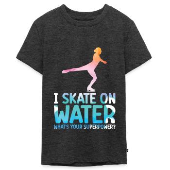 Patinage - T-shirt Premium bio Ado - anthracite chiné - Devant - AI Model Teenager Male light (155cm)