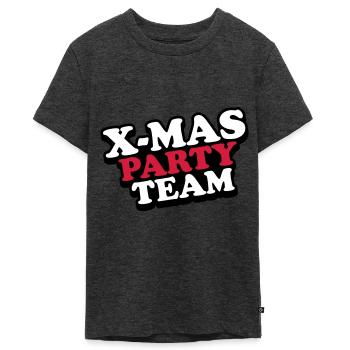 xmas party team christmas - Teenager Premium Organic T-Shirt - heather anthracite - Front - AI Model Teenager Male light (155cm)