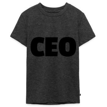 CEO Chef Boss - Teenager Premium Organic T-Shirt - heather anthracite - Front - AI Model Teenager Male light (155cm)