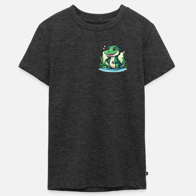 Crocodile mignon - T-shirt Premium bio Ado - anthracite chiné