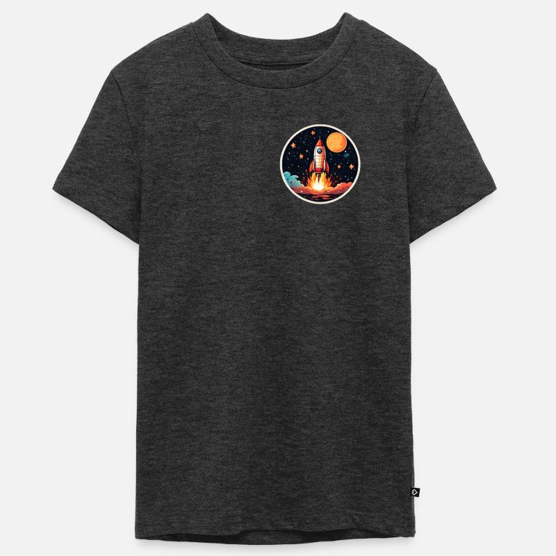 Fusée spatiale - T-shirt Premium bio Ado - anthracite chiné