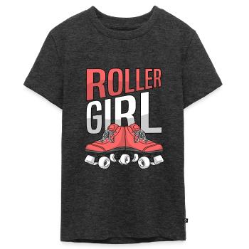 Rollschuhe Laufen Roller Skates - Teenager Premium Bio T-Shirt - Anthrazit meliert - Vorne - AI Model Teenager Male light (155cm)