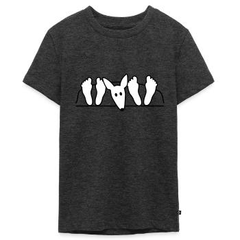 Podenco au lit - T-shirt Premium bio Ado - anthracite chiné - Devant - AI Model Teenager Male light (155cm)
