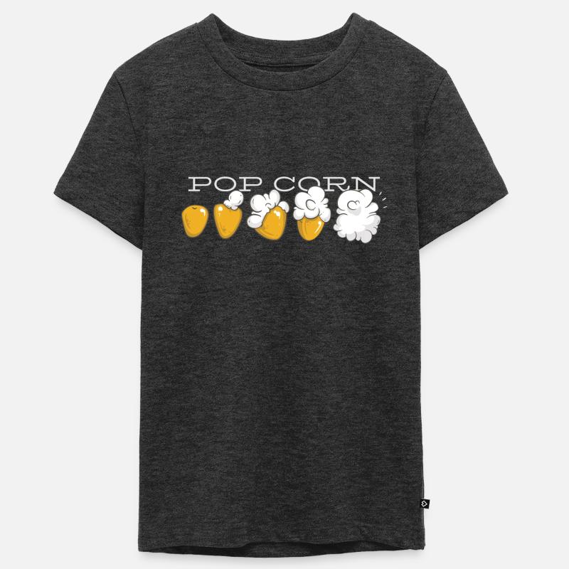 Popcorn Evolution - Teenager Premium Bio T-Shirt - Anthrazit meliert