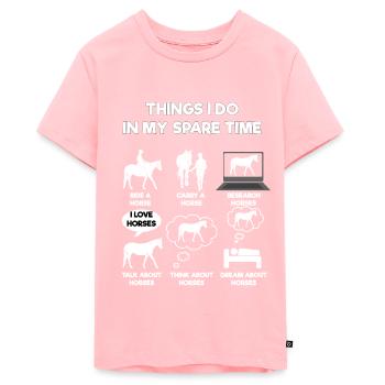 Horse - Teenager Premium Organic T-Shirt - rose - Front