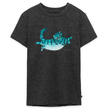 bleu Fluffy - T-shirt Premium bio Ado - anthracite chiné - Devant - AI Model Teenager Male light (155cm)