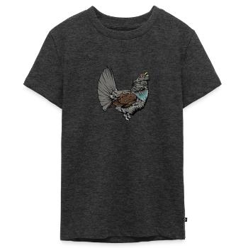 Capercaillie I Chicken bird capercaillie motif for hunter - Teenager Premium Organic T-Shirt - heather anthracite - Front - AI Model Teenager Male light (155cm)