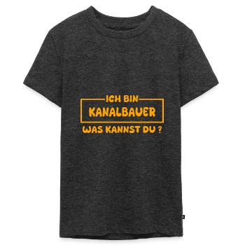 Gift for canal builders - Teenager Premium Organic T-Shirt - heather anthracite - Front - AI Model Teenager Male light (155cm)
