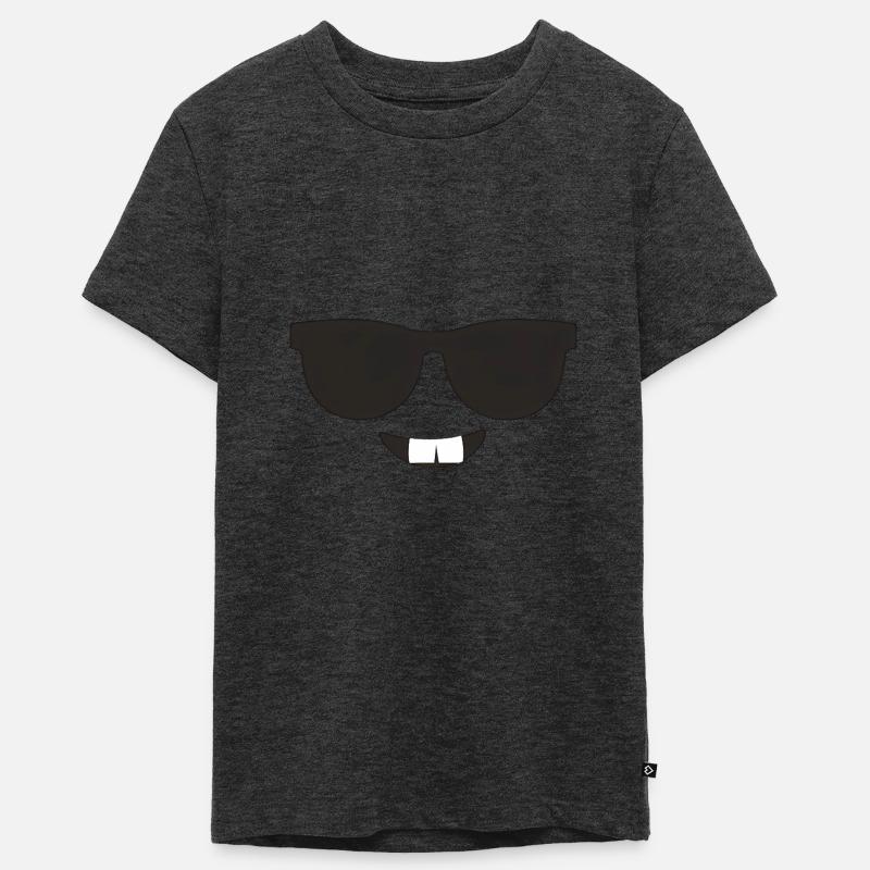 Emoticon Schlauberger costumé carnaval - T-shirt Premium bio Ado - anthracite chiné