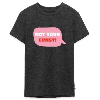Not your ernst - Teenager Premium Bio T-Shirt - Anthrazit meliert - Vorne - AI Model Teenager Male light (155cm)