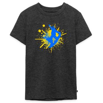 Planche à neige - T-shirt Premium bio Ado - anthracite chiné - Devant - AI Model Teenager Male light (155cm)