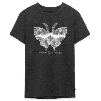 Spirit Animal - Buttfly - T-shirt Premium bio Ado - anthracite chiné - Devant - AI Model Teenager Male light (155cm)