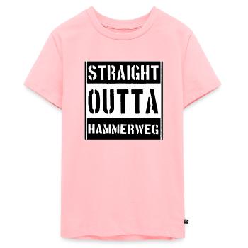 straight outta hammerweg - Teenager Premium Bio T-Shirt - Rosa - Vorne