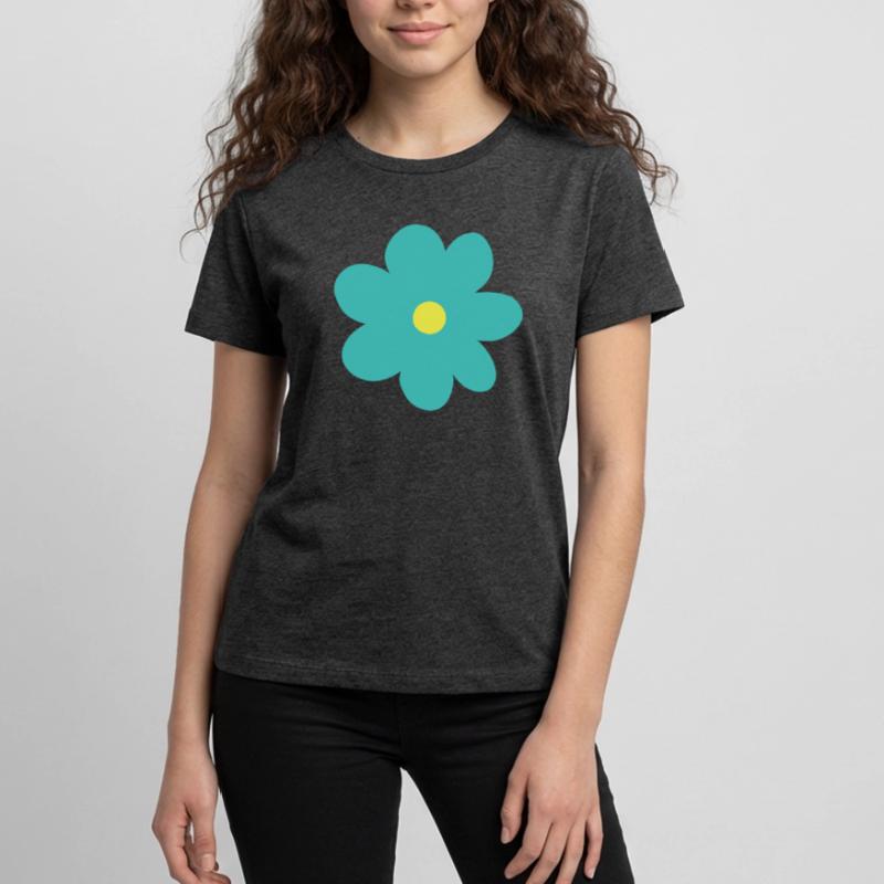 Mintfarbene Blume Teenager Premium Bio T-Shirt