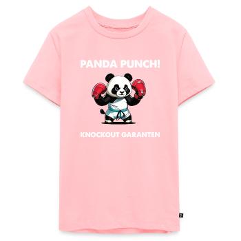 Panda Boxer Boxender Pandabär - Teenager Premium Bio T-Shirt - Rosa - Vorne