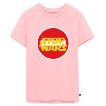 KRIEGE STOPPEN - Teenager Premium Bio T-Shirt - Rosa - Vorne