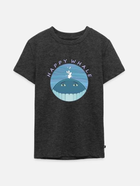 Happy Whale - Teenager Premium Organic T-Shirt - heather anthracite