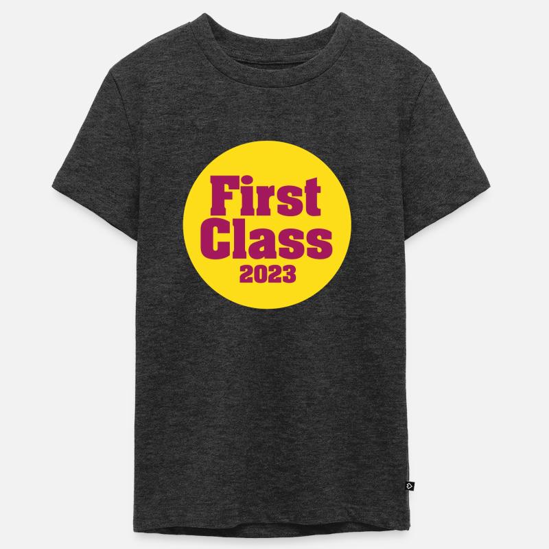 First Class 2023 - Teenager Premium Bio T-Shirt - Anthrazit meliert