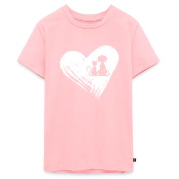 Dog and cat. - Teenager Premium Organic T-Shirt - rose - Front