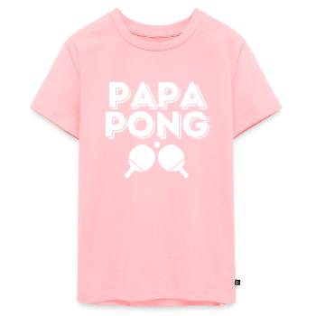 PAPA PONG - TENNIS DE TABLE HUMOUR - T-shirt Premium bio Ado - rose - Devant