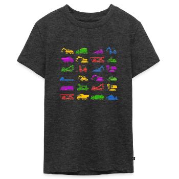 Children's excavator construction machinery for small construction workers - Teenager Premium Organic T-Shirt - heather anthracite - Front - AI Model Teenager Male light (155cm)