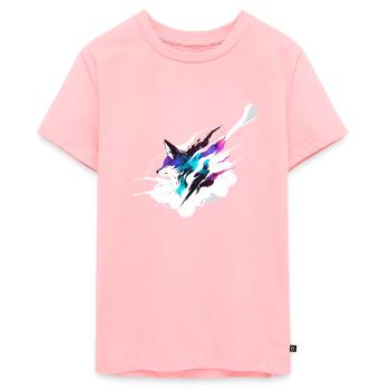 Kosmischer Fuchs - Teenager Premium Bio T-Shirt - Rosa - Vorne
