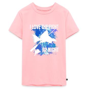 Waller Welssilhouette Angelrute und Farbkleckse - Teenager Premium Bio T-Shirt - Rosa - Vorne