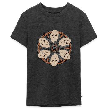 Wheel of Fortune - Teenager Premium Organic T-Shirt - heather anthracite - Front - AI Model Teenager Male light (155cm)