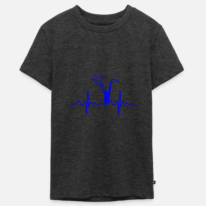 saxophone - T-shirt Premium bio Ado - anthracite chiné