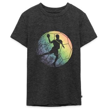 Handball - T-shirt Premium bio Ado - anthracite chiné - Devant - AI Model Teenager Male light (155cm)