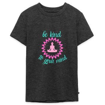 Mindfulness - Teenager Premium Organic T-Shirt - heather anthracite - Front - AI Model Teenager Male light (155cm)