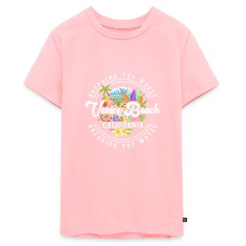 Vacances Vagues Surf Plage de sable - T-shirt Premium bio Ado - rose - Devant