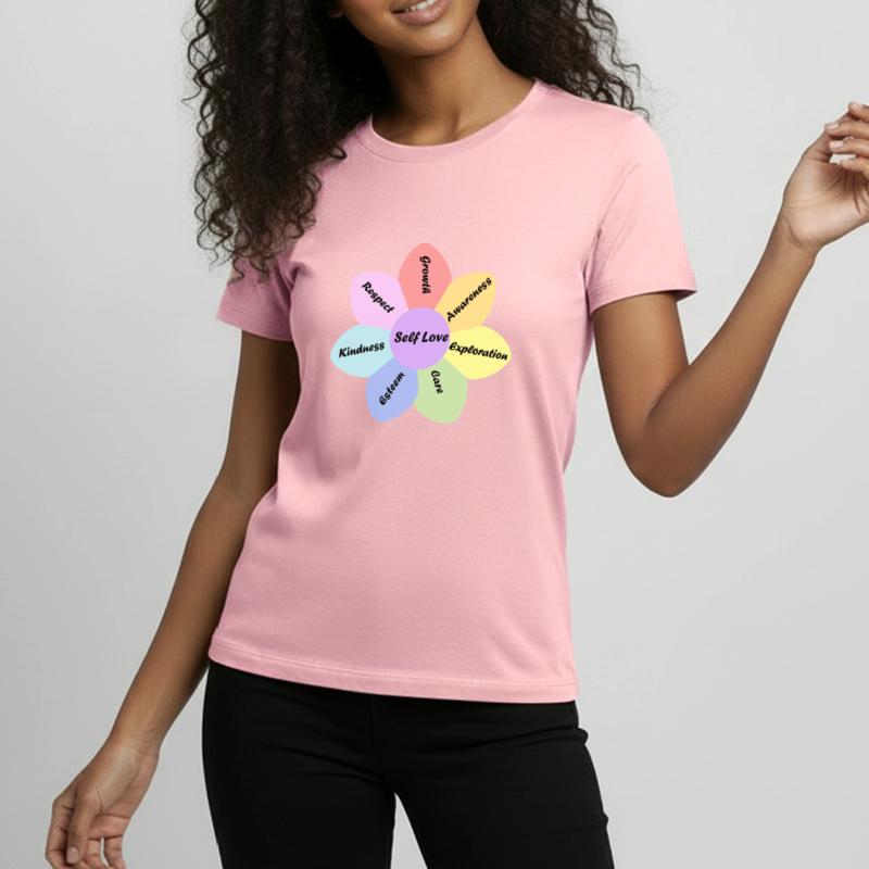 Rainbow pastel couleur self love basics T-shirt Premium bio Ado