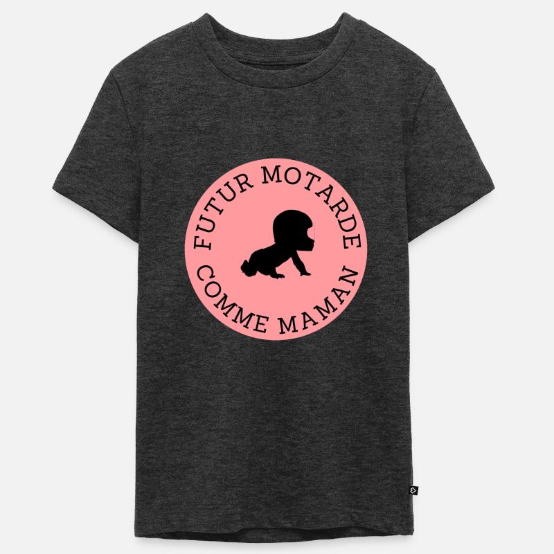 futur motarde comme maman - T-shirt Premium bio Ado - anthracite chiné