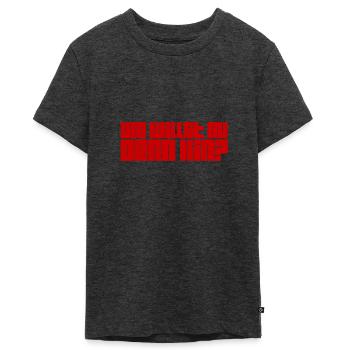 du bleibst hier - Teenager Premium Bio T-Shirt - Anthrazit meliert - Vorne - AI Model Teenager Male light (155cm)