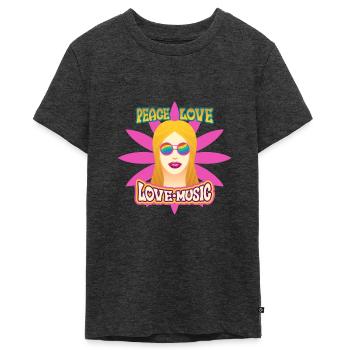 Hippy - Teenager Premium Organic T-Shirt - heather anthracite - Front - AI Model Teenager Male light (155cm)