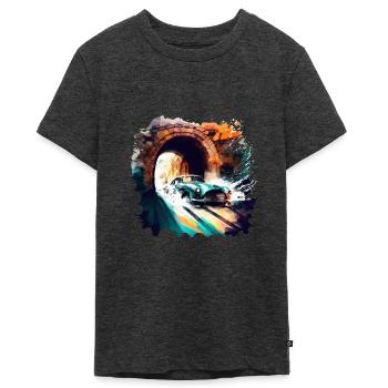 60s Classic Car Gift - Teenager Premium Organic T-Shirt - heather anthracite - Front - AI Model Teenager Male light (155cm)