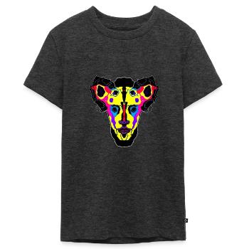 masque tribal | - T-shirt Premium bio Ado - anthracite chiné - Devant - AI Model Teenager Male light (155cm)