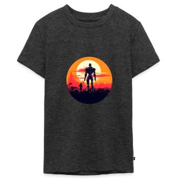 Alliés du crépuscule - T-shirt Premium bio Ado - anthracite chiné - Devant - AI Model Teenager Male light (155cm)