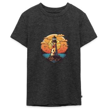 Lumière de guidage - T-shirt Premium bio Ado - anthracite chiné - Devant - AI Model Teenager Male light (155cm)