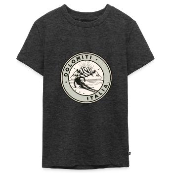 Dolomiti Italia Vintage Ski - T-shirt Premium bio Ado - anthracite chiné - Devant - AI Model Teenager Male light (155cm)