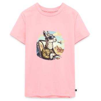 Hochfliegender Fuzzy-Flieger - Teenager Premium Bio T-Shirt - Rosa - Vorne